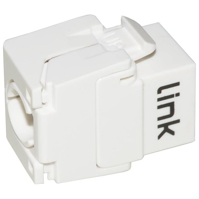 Link Presa Rete Keystone Jack Rj45 Categoria 5e Utp Tooless Bianco 180° Contatti Dorati 50 Micron