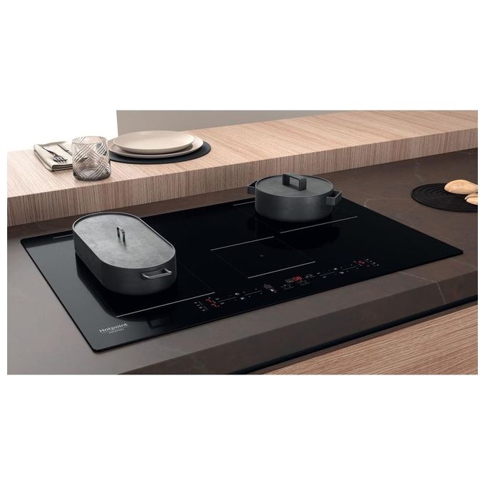 Hotpoint HB 0577B NE Piano cottura induzione 77 cm 4 zone Combi Duo Active Cook controlli touch colore Nero