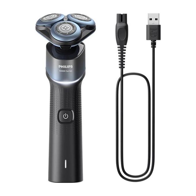Philips X5006-00 Series 5000X Rasoio elettrico Rotazione Wet and Dry 3 testine autonomia 50 min colore Nero Blu