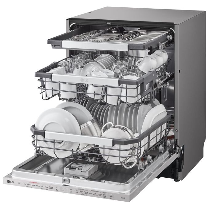 LG DB475TXS Serie 4 Lavastoviglie da Incasso a Scomparsa Totale 14 coperti Classe A QuadWash TrueSteam Wi-Fi (55x60x82 cm) colore Acciaio Inox
