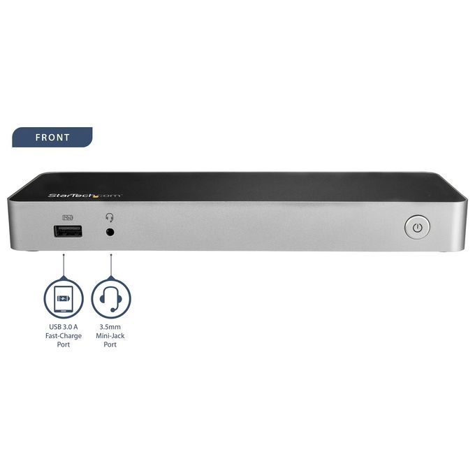 StarTech Docking Station Usb-C per Portatili a Doppia Uscita Video Dual-4K Usb Power Deliver 60W Lettore Scheda Memoria SD