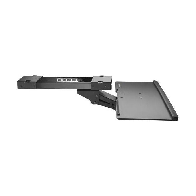 StarTech KBTRAYADJ Ripiano sotto scrivania regolabile per tastiera con supporto polsi e gestione cavi inclinazione ±15° rotazione ±20° colore Nero