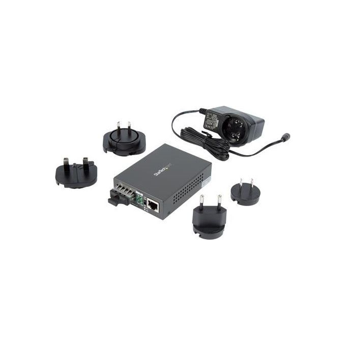 StarTech.com MCMGBSCMM055 Convertitore Multimediale di Rete Gigabit Ethernet 1000 Mbit-s Fibra SC 850 nm Modalita' Multipla 550 m colore Nero