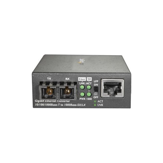 StarTech.com MCMGBSCMM055 Convertitore Multimediale di Rete Gigabit Ethernet 1000 Mbit-s Fibra SC 850 nm Modalita' Multipla 550 m colore Nero