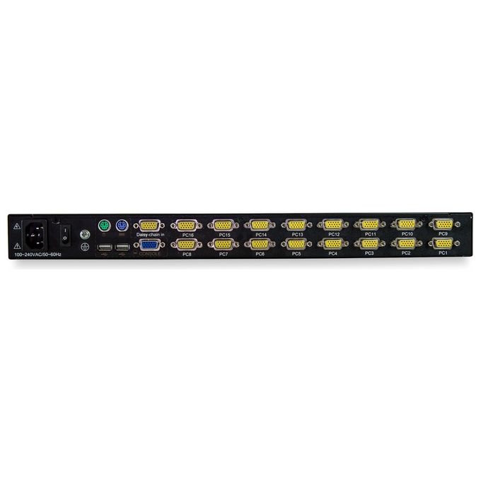 StarTech RKCONS1716K Console KVM Rackmount 16 Porte VGA Monitor LCD 17'' Risoluzione 1280x1024 Touchpad Integrato colore Nero