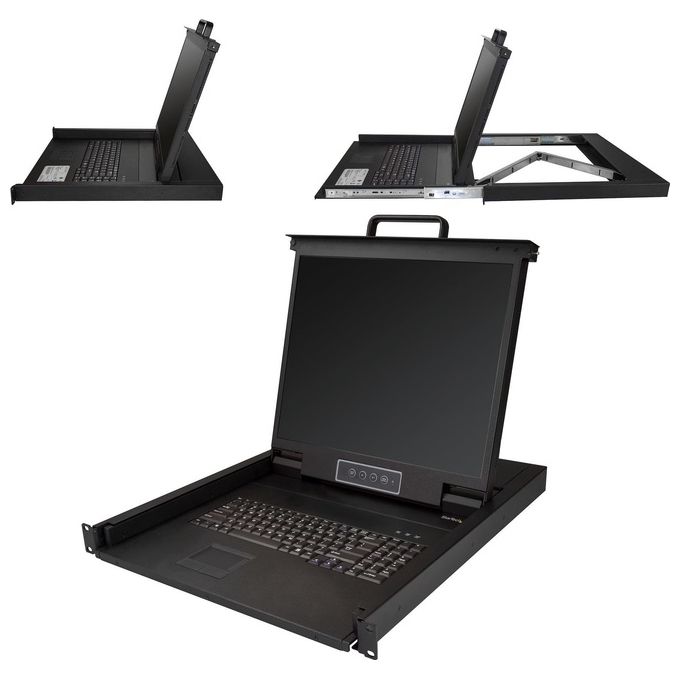 StarTech.com RKCONS1901 Console KVM per Armadio Rack 19'' VGA LCD 1U con Touchpad e Tastiera QWERTY colore Nero