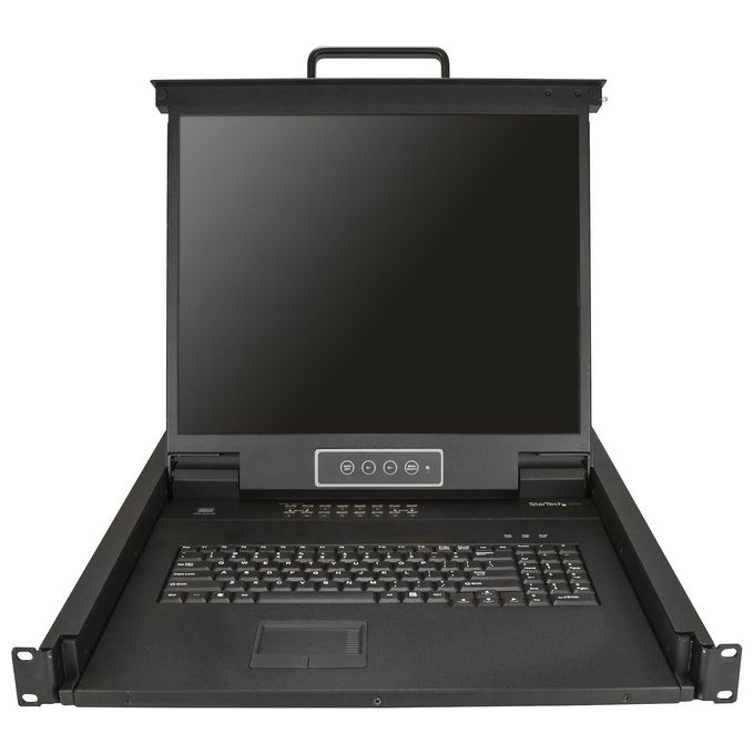 StarTech RKCONS1916K Console KVM da Rack 1U 19'' 16 Porte VGA LCD 1280 x 1024 Pixel con Touchpad Tastiera USB PS-2 Nero