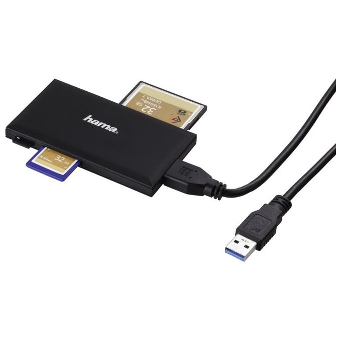 Hama Lettore Schede di Memoria Usb 3.0 Black