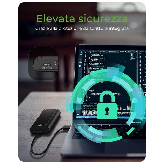 ICY BOX IB-1807MT-C31 Box esterno SSD M.2 NVMe USB 3.2 Gen 2 Type-C 10 Gbit-s colore Nero