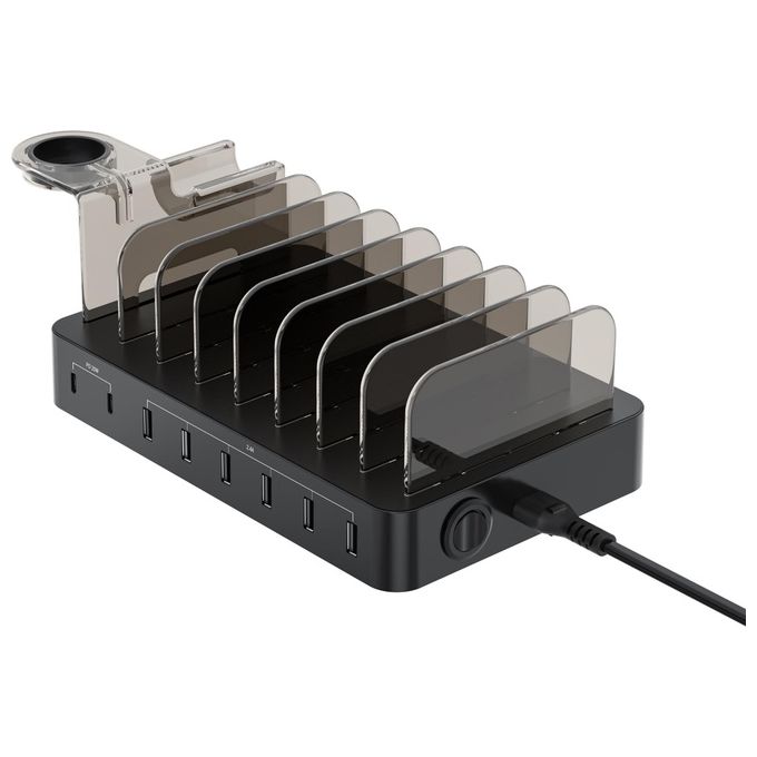 Conceptronic OZUL02B Stazione di Ricarica USB 8 Porte 75W USB-C PD 3.0 20W USB-A 35W colore Nero