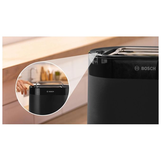 Bosch TAT2M123 MyMoment Tostapane 2 Fette 950 W Funzione Scongelamento e Riscaldamento Vassoio Raccoglibriciole Rimovibile colore Nero