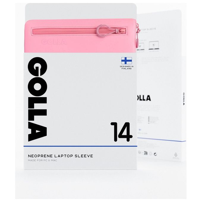 Golla 601672 Custodia a Tasca Notebook 14'' Neoprene 2 Scomparti Resistente ai Graffi colore Rosa