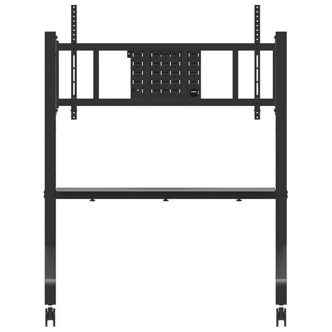 Neomounts FL50-575BL1 Carrello TV per schermi 65-115 pollici portatile con regolazione manuale altezza 10 cm e capacita' 125 Kg colore Nero