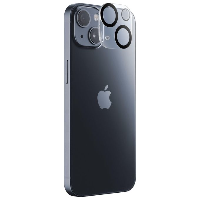 Cellularline CAMERALENSIPH15 Protezione Fotocamera Vetro temperato per iPhone 15 iPhone 15 Plus colore Trasparente