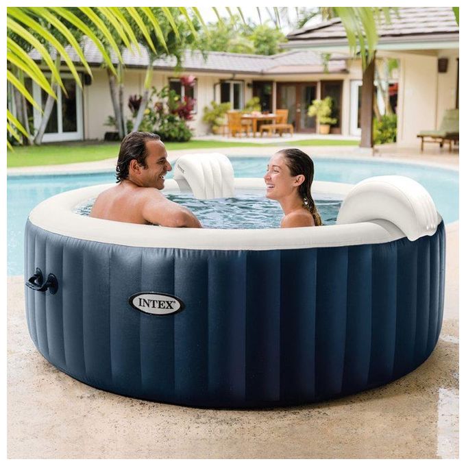 Intex 28430EX PureSpa Bubble Massage Vasca Idromassaggio Gonfiabile 4 posti 140 getti Riscaldatore 2200W 795 L colore Blu Navy