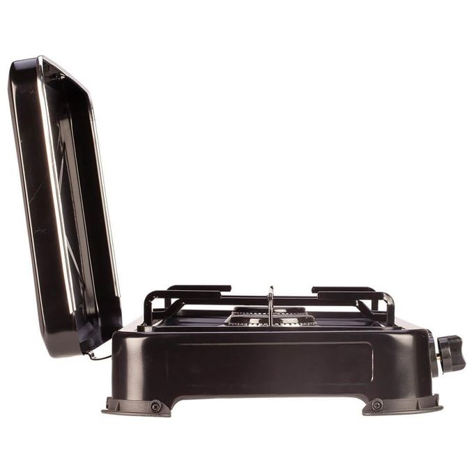Ardes AR1FG02 Odino 2 Fornello a gas GPL 2 fuochi 2200 W griglia removibile coperchio trasporto colore Nero