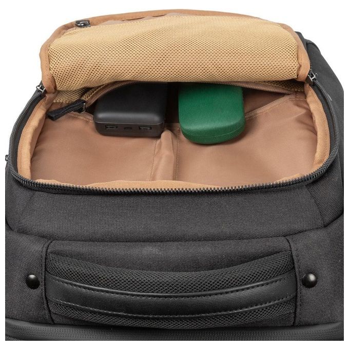 RivaCase 8126 BLACK Zaino Eco per Laptop Compatibile con 14 e Mac Air 15 Pollici in Poliestere Riciclato RPET Impermeabile con Scomparto Imbottito per Dispositivi Protezione Laterale e Inserto Antishock Colore Nero