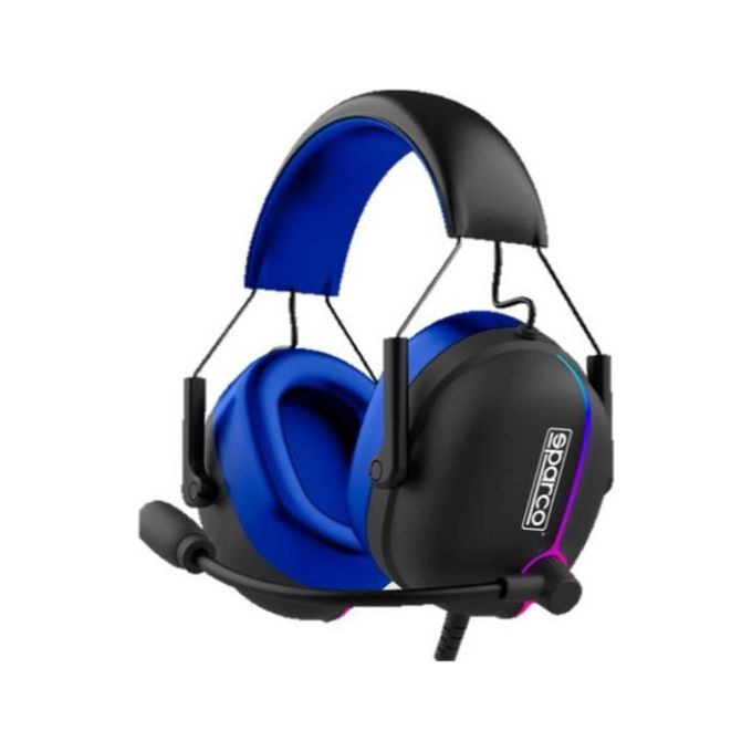 Celly SPHEADPHONEEVO Sparco Evo Grandprix Cuffie Gaming a Padiglione USB Jack 3.5mm Microfono Illuminazione RGB colore Nero Blu