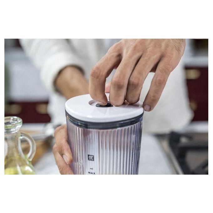 ZWILLING 1021604 Enfinigy Frullatore a Immersione 800W 9 Velocita' Regolabili Funzione Pulse Lama Piranha in Acciaio Inossidabile Bicchiere 600 ml colore Bianco