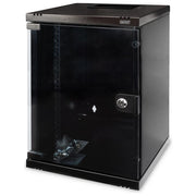 Digitus DN-10-09U-B Armadio Rack 10'' da Parete 9U in Acciaio Porta in Vetro con Serratura Carico Max 30 Kg colore Nero