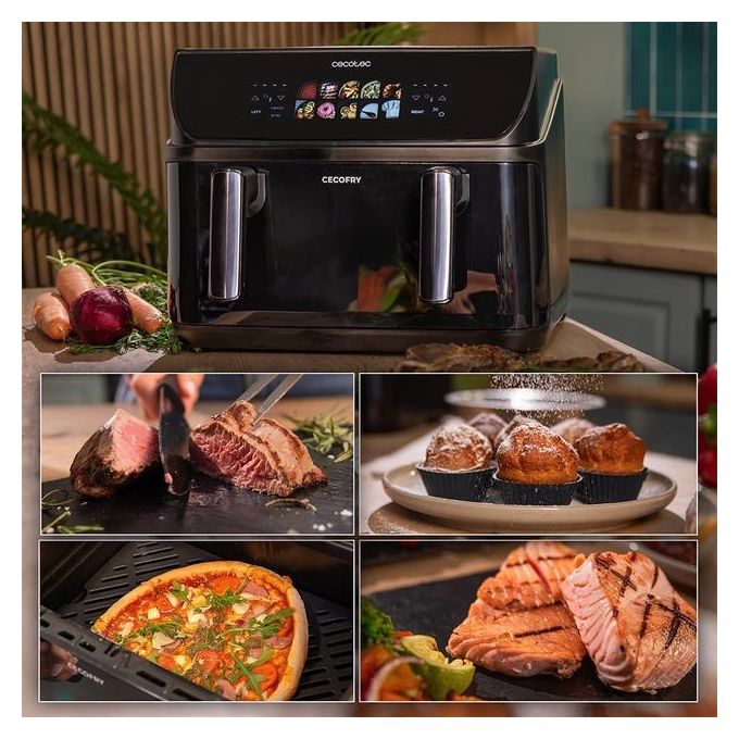 Cecotec CECOFRYandGRILL DUOHEAT 10000 Friggitrice ad aria 10 L 2800 W 10 Programmi Display Touch colore Nero