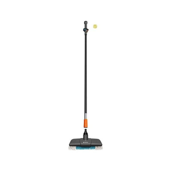 Gardena 18826-20 Set di Pulizia con Manico 90 cm e Idrospazzola Soft per Superfici Delicate con Anelli Detergenti colore Nero
