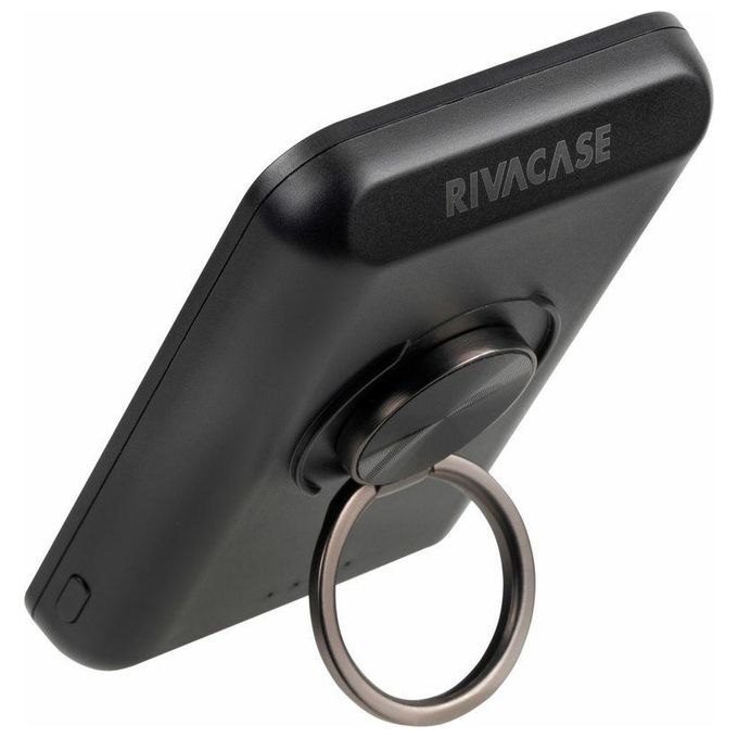Rivacase VA2603 Power Bank 5000 mAh MagSafe Qi 15W Ricarica Rapida QC 3.0 USB-A USB-C colore Nero