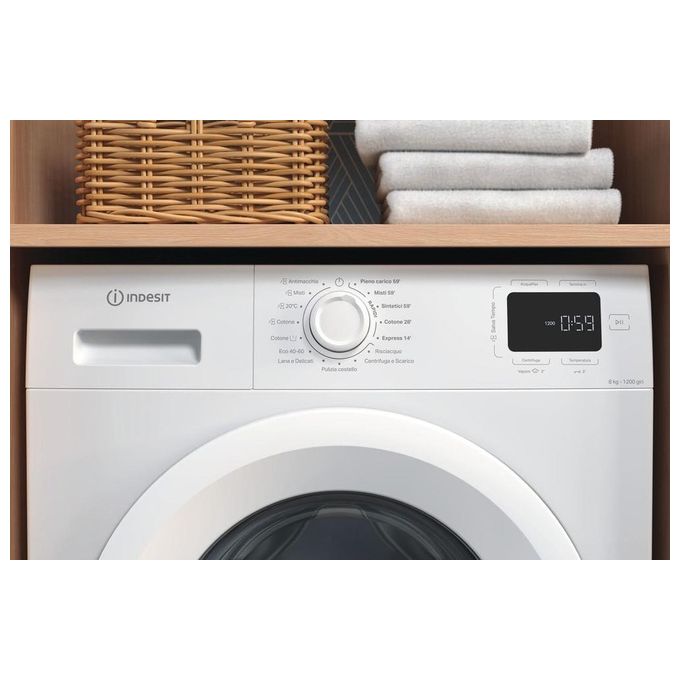 Indesit IM862MYTIMEIT Lavatrice a caricamento frontale 8 Kg 1200 giri Classe B Motore Inverter 55 cm Bianco