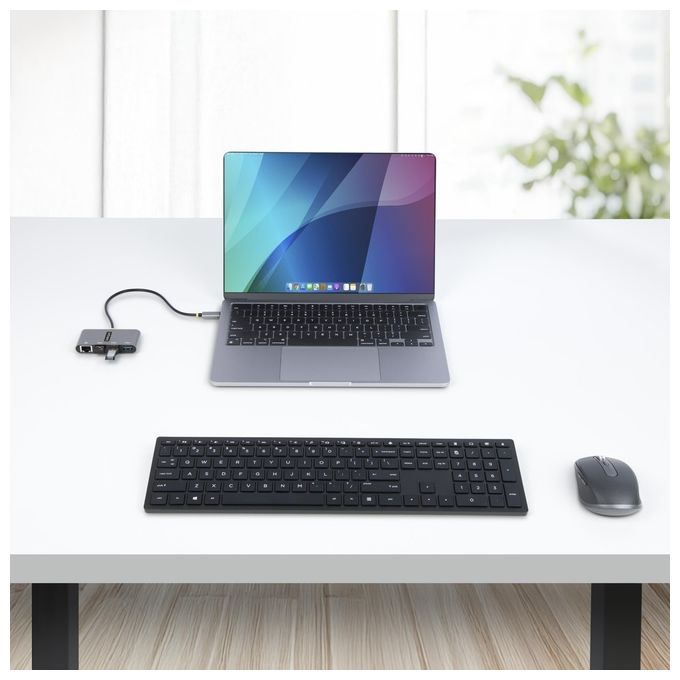 StarTech HB30C3A1GEA2 Hub USB-C 3 Porte USB-A Ethernet Gigabit GbE 5Gbps Cavo 30cm Bus Powered colore Grigio