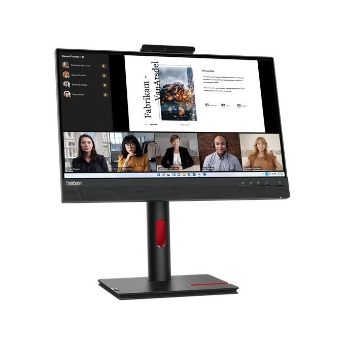 Lenovo 12N8GAT1IT ThinkCentre Tiny-In-One Monitor 21,5'' Full HD IPS LED con Webcam Integrata Altoparlanti Stereo Hub USB VESA 100x100 mm Windows 11 colore Nero