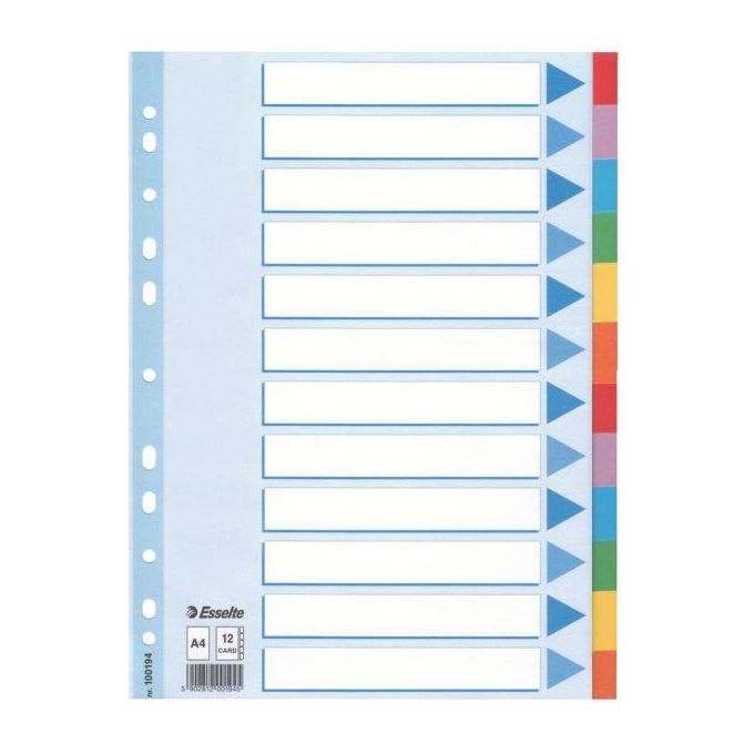 Esselte Cf10 Intercal Carton12 T.colors A4
