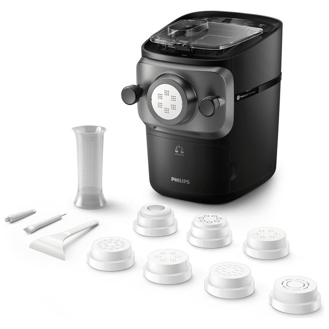 Philips HR2665-93 Serie 7000 Macchina per la Pasta 200W 800g 8 Trafile Bilancia Integrata colore Nero