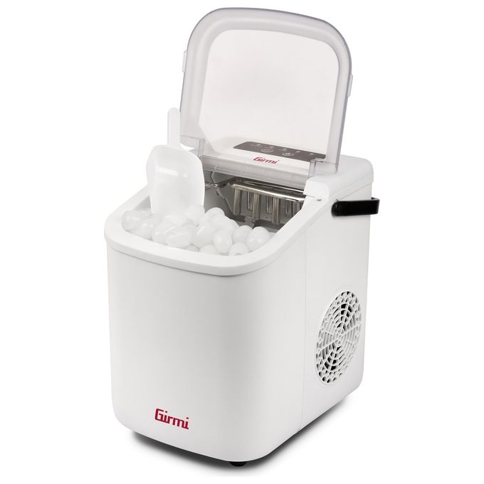 Girmi GH7401 Fabbricatore di Ghiaccio Produzione 1100 Cubetti in 24h Spegnimento Automatico Colore Bianco