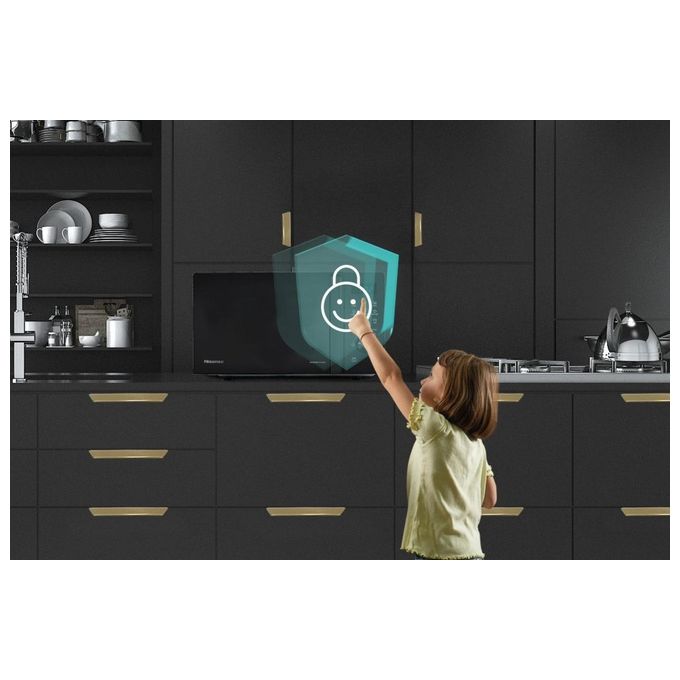 Hisense H20MOBSD1H Forno a Microonde Solo 20 L 700W 9 Programmi Rivestimento Ceramica colore Nero