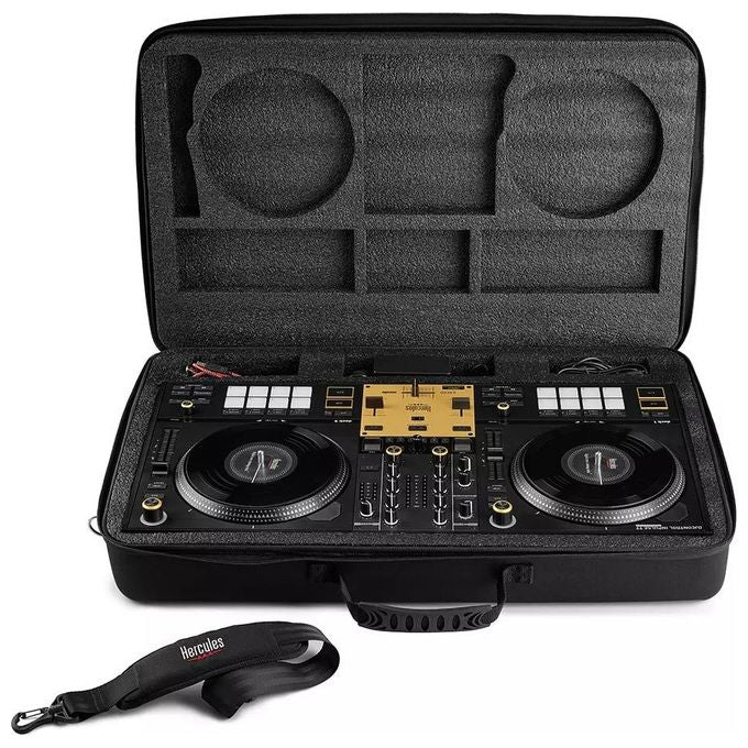 Hercules 4780938 INPULSE T7 PREMIUM Mixer per DJ con 2 Piatti Motorizzati 7'' e Fader Premium colore Nero
