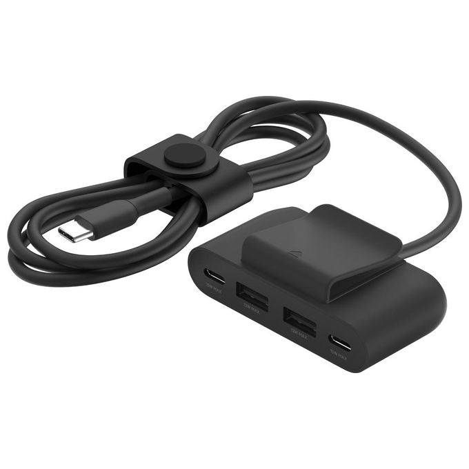 Belkin BUZ001BT2MBKB7 BoostCharge Hub USB 4 Porte 2 USB-C 2 USB-A 30W Cavo 2 m colore Nero