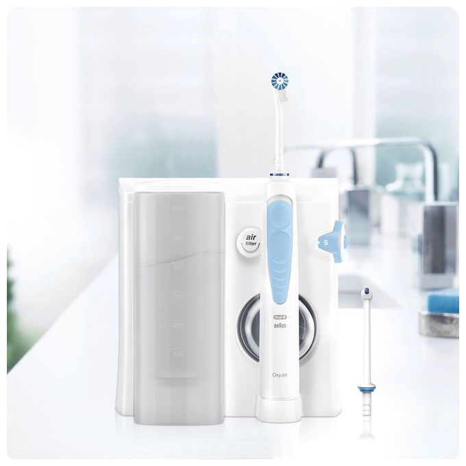 Oral-B Idropulsore Health Center Avanzato Tecnologia Oxyjet 5 Modalita' 600 ml 4 Beccucci colore Bianco