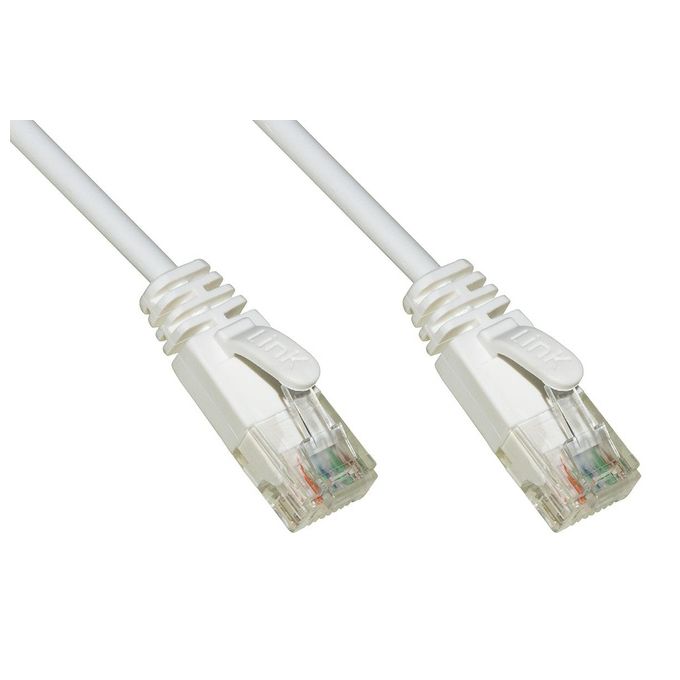 LINK cavo rete categoria 6 non schermato utp colore Bianco halogenfree mt 3 slim