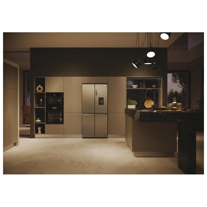 Haier HCW58F18EWMP Cube 83 Frigorifero Americano 507 L 178 cm Classe E 38 dB No Frost Wi-Fi Dispenser Acqua colore Platino Inox