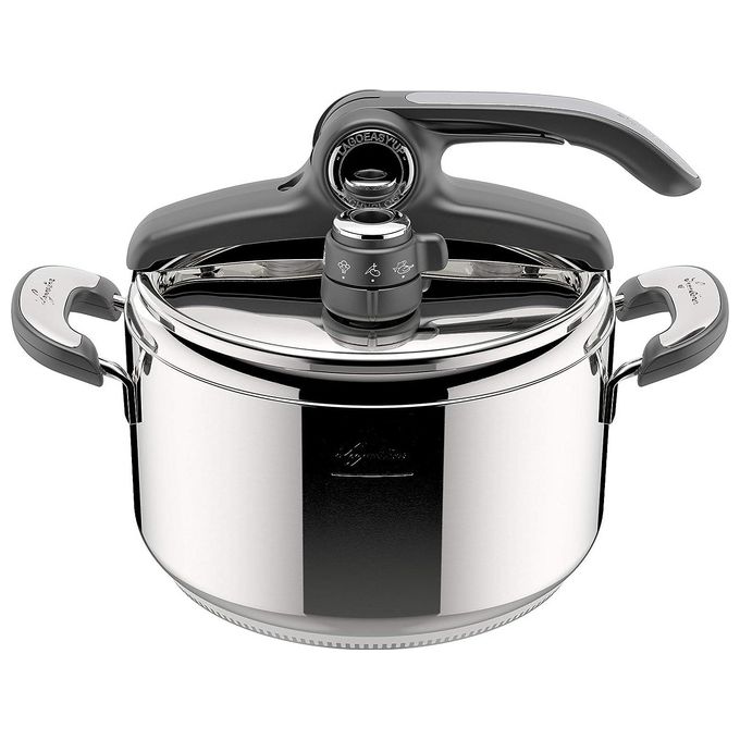 Lagostina 012019010705 Novia LagoEasy'UP Pentola a Pressione 5 litri Acciaio Inossidabile Diametro 22 cm Adatta Induzione con 6 Sistemi Sicurezza Apertura con Una Sola Mano colore Acciaio