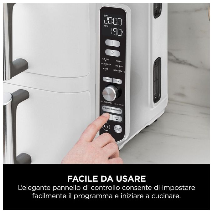 Ninja SL400EUWH Friggitrice ad aria 9.5 L 2470 W 6 programmi Display incluso colore Bianco