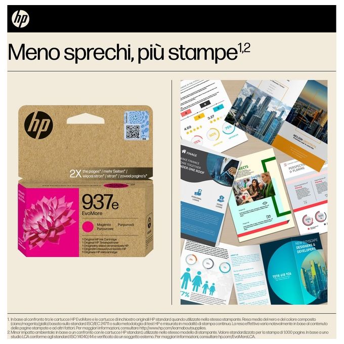 HP 4S6W7NE Cartuccia di Inchiostro Originale EvoMore Resa Elevata 1650 Pagine colore Magenta