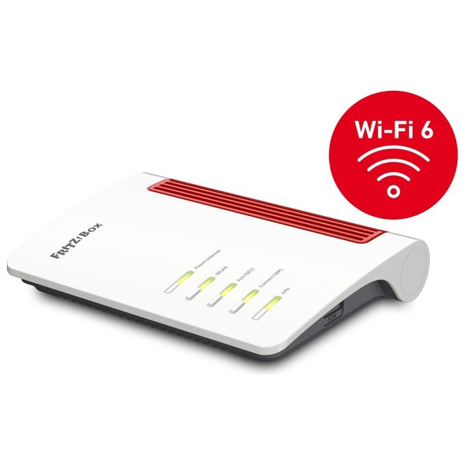 FRITZ! 20003067 Fritz!Box 4050 Router Wi-Fi 6 Dual Band 2.4 GHz 5 GHz fino a 3000 Mbit-s Mesh VPN VoIP DECT colore Bianco
