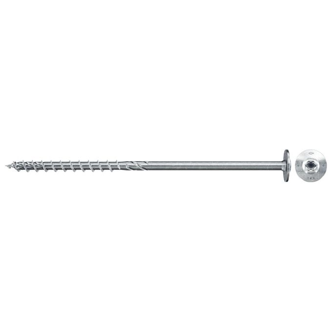 Fischer 568169 PowerFast FPF II WTP Vite per Costruzioni in Legno Diametro 8 mm Lunghezza 260 mm Filettatura Parziale Testa Flangiata Impronta TX40 Zincata Bianca colore Bianco