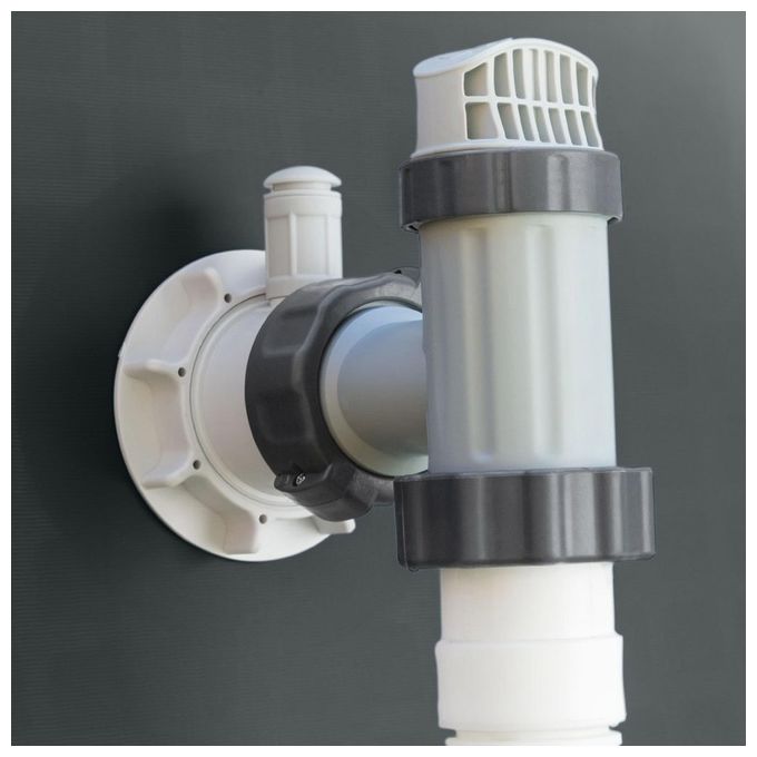 Intex 26356GN Piscina Fuori Terra XTR Frame Rettangolare Pompa Filtro 5700 L-h Scaletta Telo Base e Copertura 17203 L Acciaio e PVC Grigio 549x274x132 cm