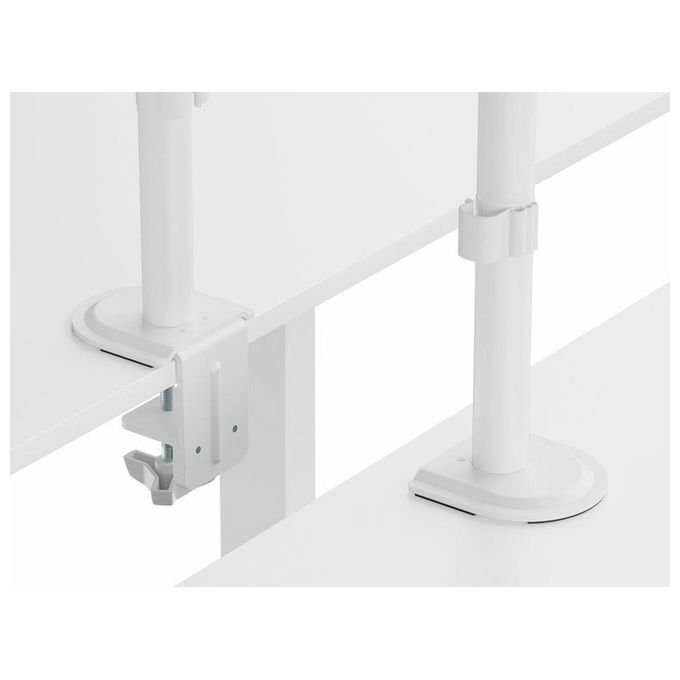 Equip 650167 Supporto da Tavolo Doppio Monitor Articolato 17'' 32'' VESA 100x100 Regolazione Altezza colore Bianco