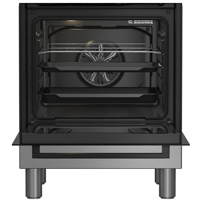 Beko FBE62310GX Cucina 60x60 cm Piano Gas 4 Fuochi Bruciatore Wok Forno Elettrico Ventilato 66 L Classe A SteamShine colore Acciaio Inox