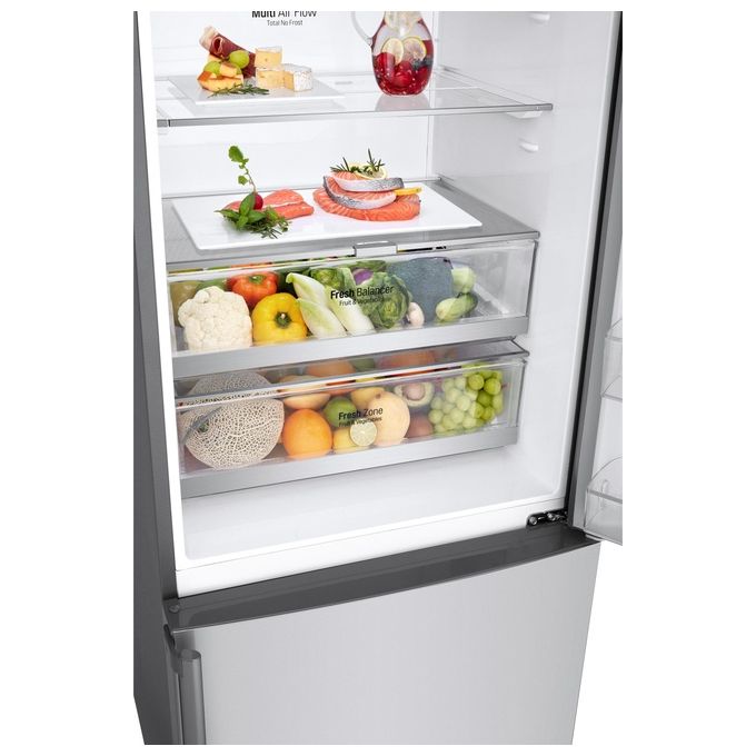 LG GBB567PZCMB Frigorifero Combinato 462 L 185 cm Classe E 41 dB No Frost Wi-Fi Door Cooling Linear Cooling colore Acciaio Inox