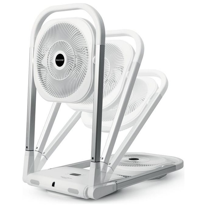 Macom 986 Slimmy Ventilatore a Piantana Pieghevole 9 Velocita' 13W Timer 8h Telecomando colore Bianco