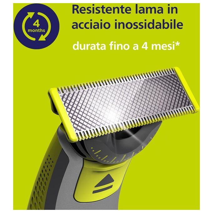 Philips QP420-50 OneBlade 360 Testina di Ricambio Rasoio 2 Lame Acciaio Inossidabile colore Argento